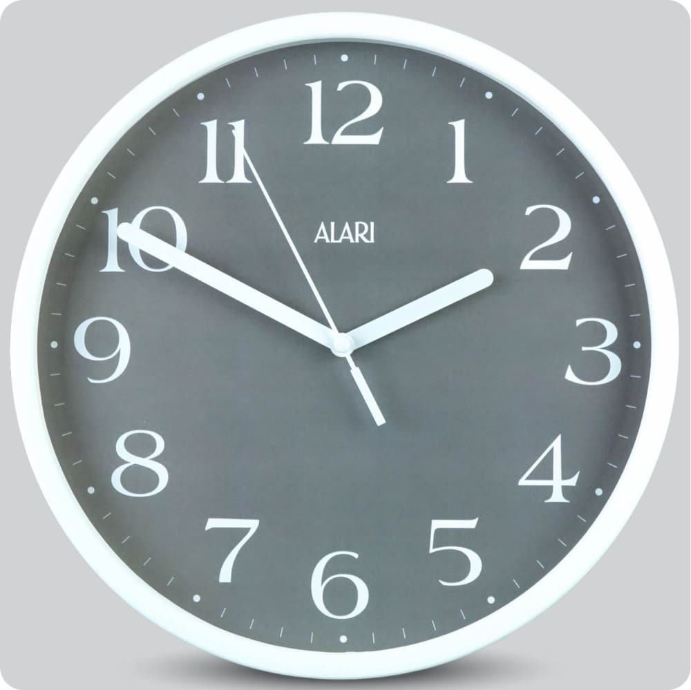 Jam Dinding Analog Polos Minimalis Alari Abu 25 Cm JDALARAL1242-168LABU