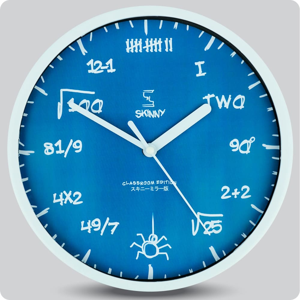 Jam Dinding Analog Polos Minimalis Skinny Biru JDSKINCLASSK1123-BIR