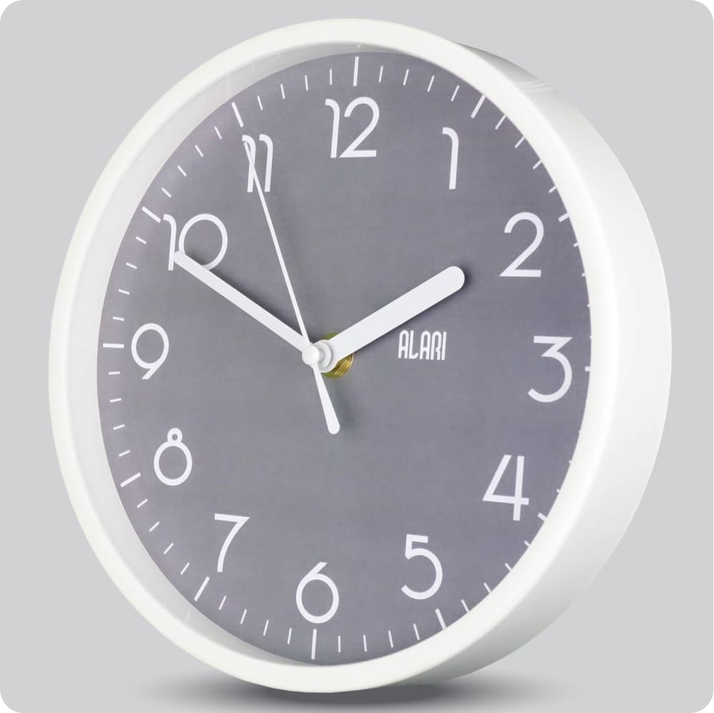 Jam Dinding Analog Polos Minimalis Alari Abu JDALARAL1256-1668ABU