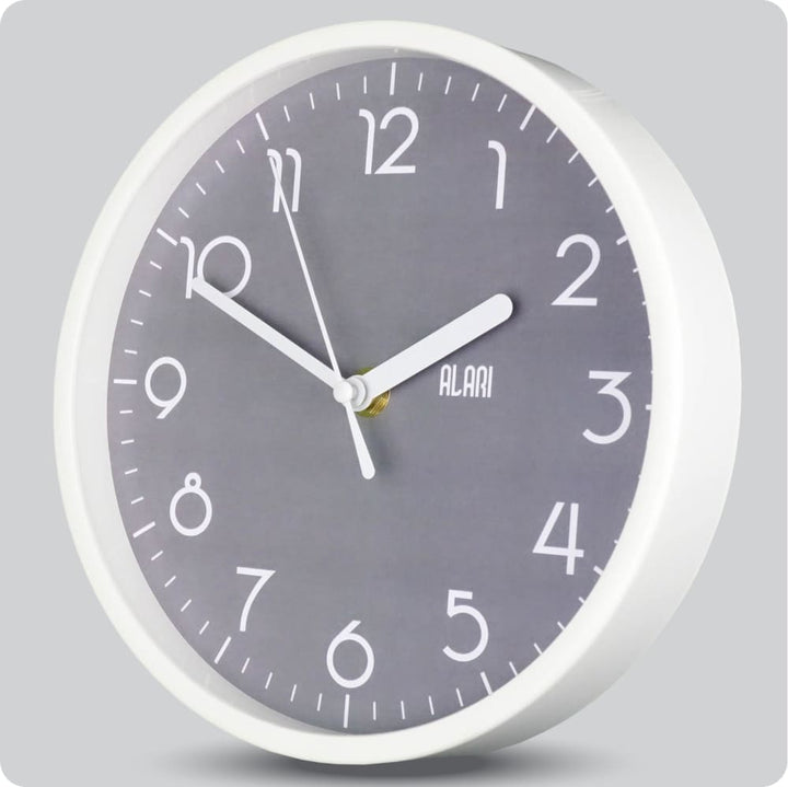 Jam Dinding Analog Polos Minimalis Alari Abu JDALARAL1256-1668ABU
