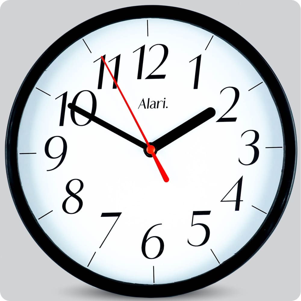 Jam Dinding Analog Polos Minimalis Alari Putih JDALARAL1115-1668PUT