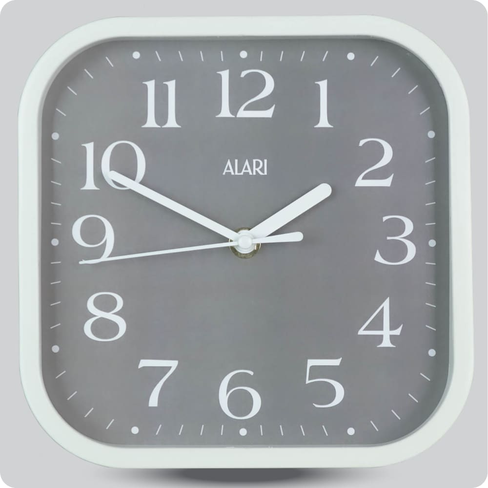 Jam Dinding Analog Polos Minimalis Alari Abu JDALARAL1242-5454ABU