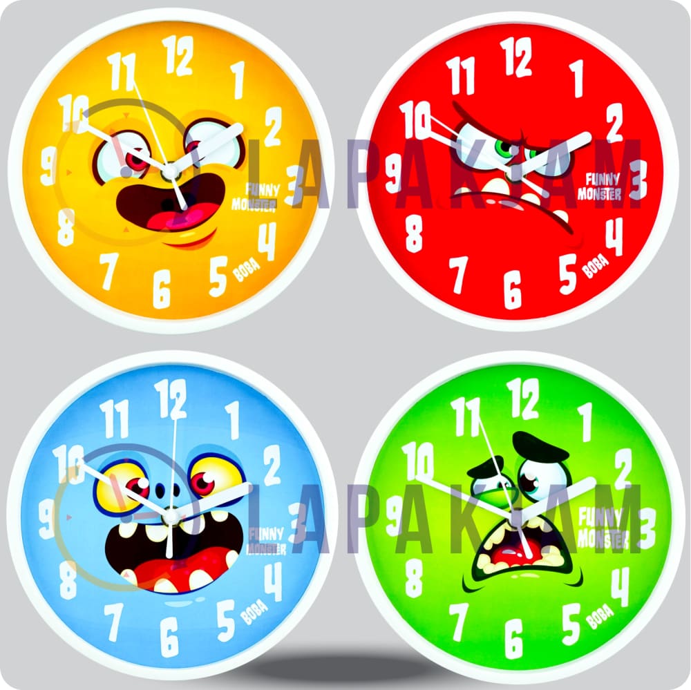 Jam Dinding Analog Karakter Anak Boba Face Green JDBOBABB1103-1668FGRE