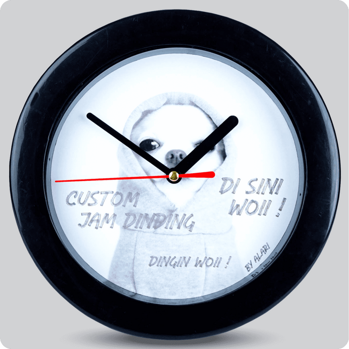 Jam Dinding Analog Custom Alari Hitam &amp; Jarum 206-3 Hitam MJD 5168 JDALCSTM805-RHITJHIT206-3-M5168