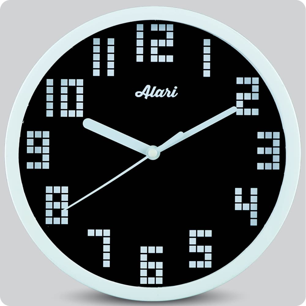 Jam Dinding Analog Polos Minimalis Alari Black JDALARAL1128BLA
