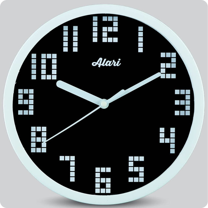 Jam Dinding Analog Polos Minimalis Alari Black JDALARAL1128BLA