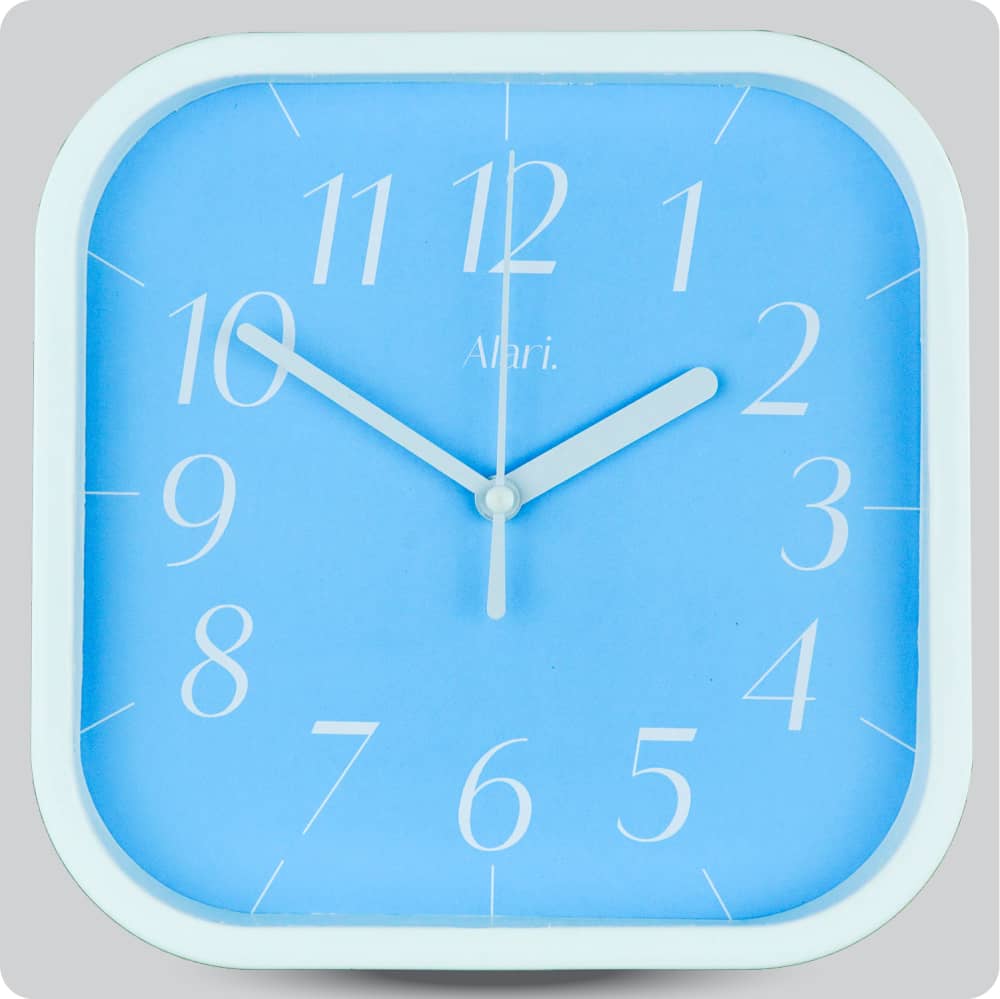 Jam Dinding Analog Polos Minimalis Alari Biru JDALARAL1115-5454BIR