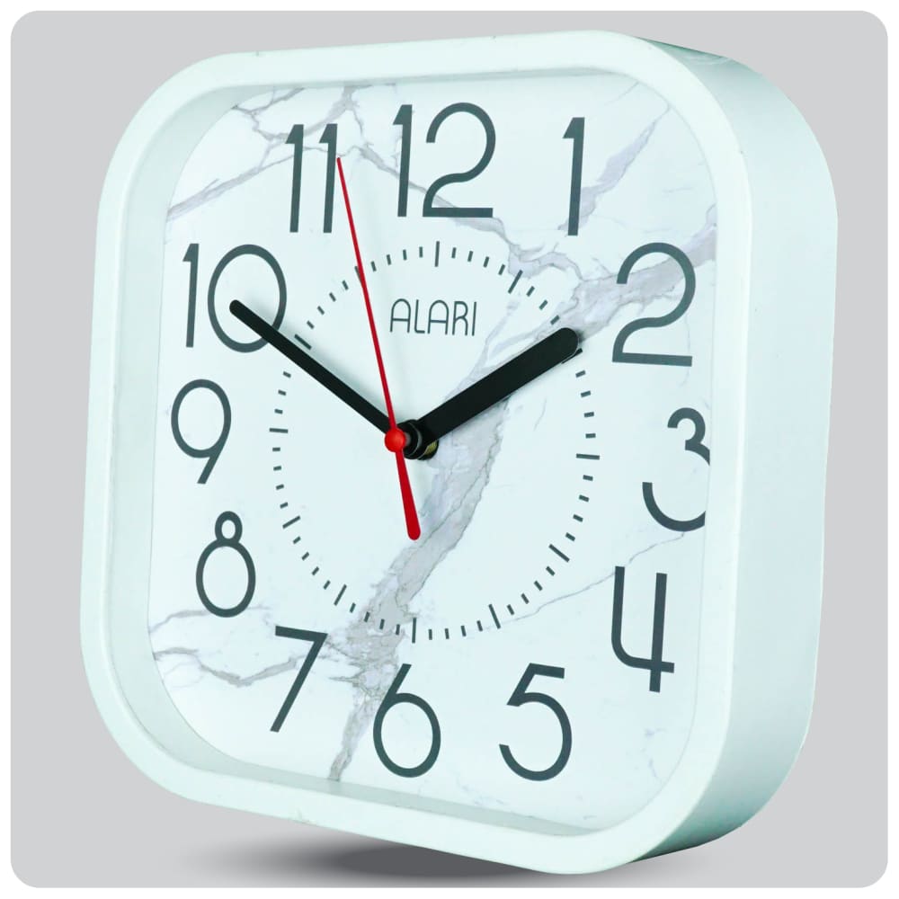 Jam Dinding Analog Polos Minimalis Alari Putih JDALARAL1239-5454PUT