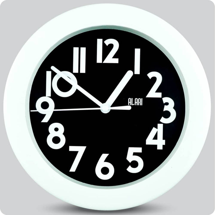 Jam Dinding Analog Polos Minimalis Alari Hitam JDALARAL1249-805HIT