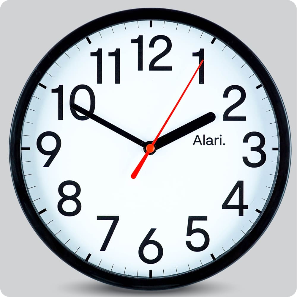 Jam Dinding Analog Polos Minimalis Alari Putih JDALARAL1113-1668PUT