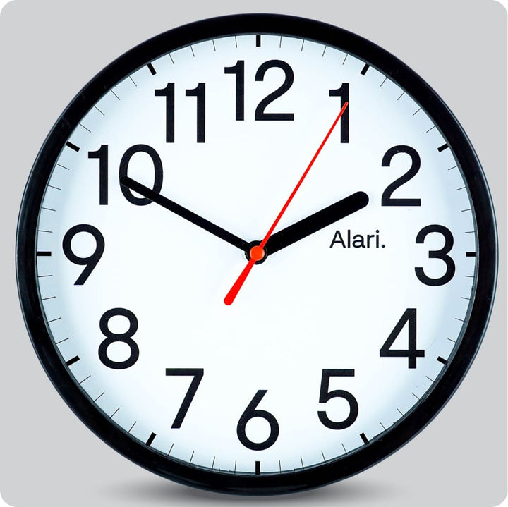 Jam Dinding Analog Polos Minimalis Alari Putih JDALARAL1113-1668PUT