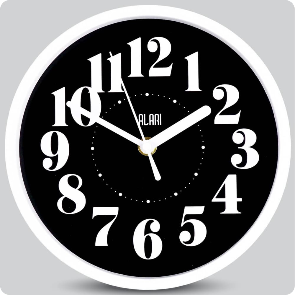 Jam Dinding Analog Polos Minimalis Alari Hitam JDALARAL1251-1668HIT