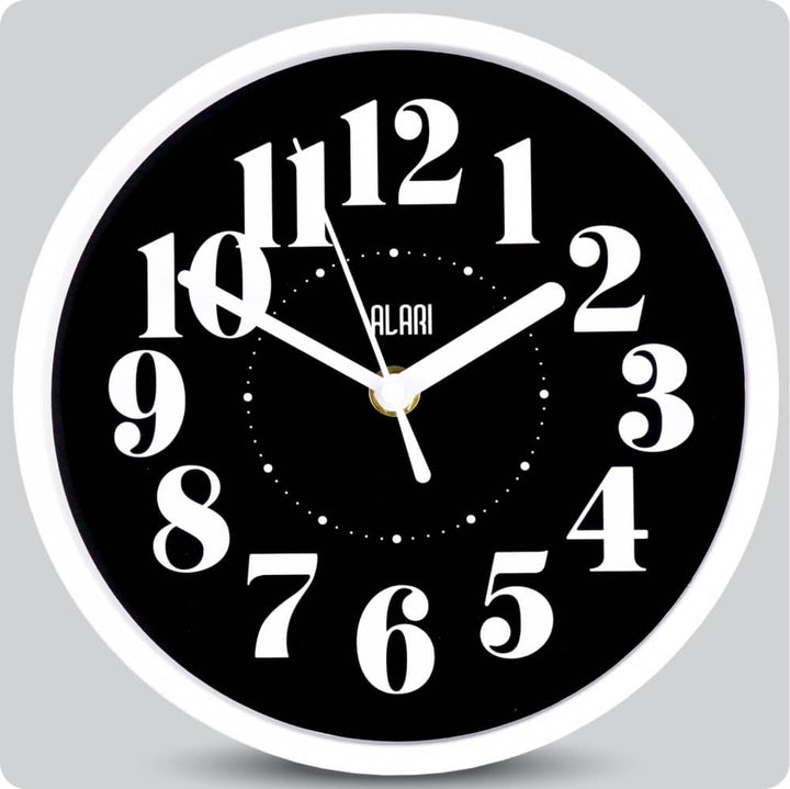 Jam Dinding Analog Polos Minimalis Alari Hitam JDALARAL1251-1668HIT