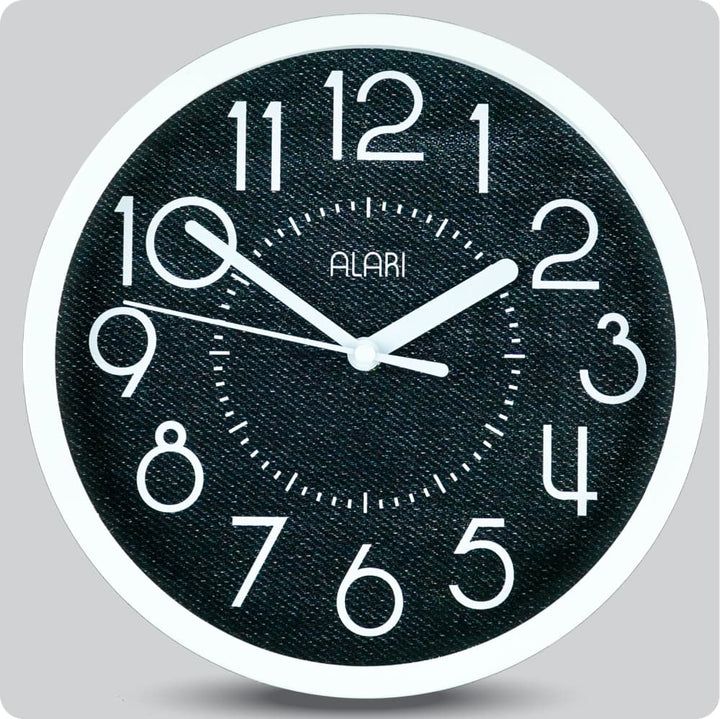 Jam Dinding Analog Polos Minimalis Alari Black JDALARAL1211-1668PBLA