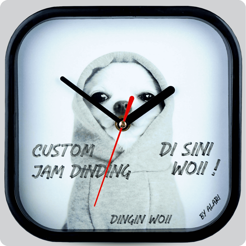 Jam Dinding Analog Custom Alari Hitam &amp; Jarum 206-3 Hitam MJD 5168S JDALCSTM5454-RHITJHIT206-3-M5168S