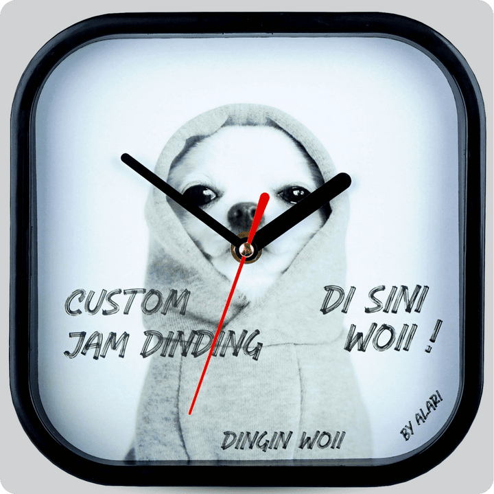 Jam Dinding Analog Custom Alari Hitam &amp; Jarum 206-3 Hitam MJD 5168S JDALCSTM5454-RHITJHIT206-3-M5168S