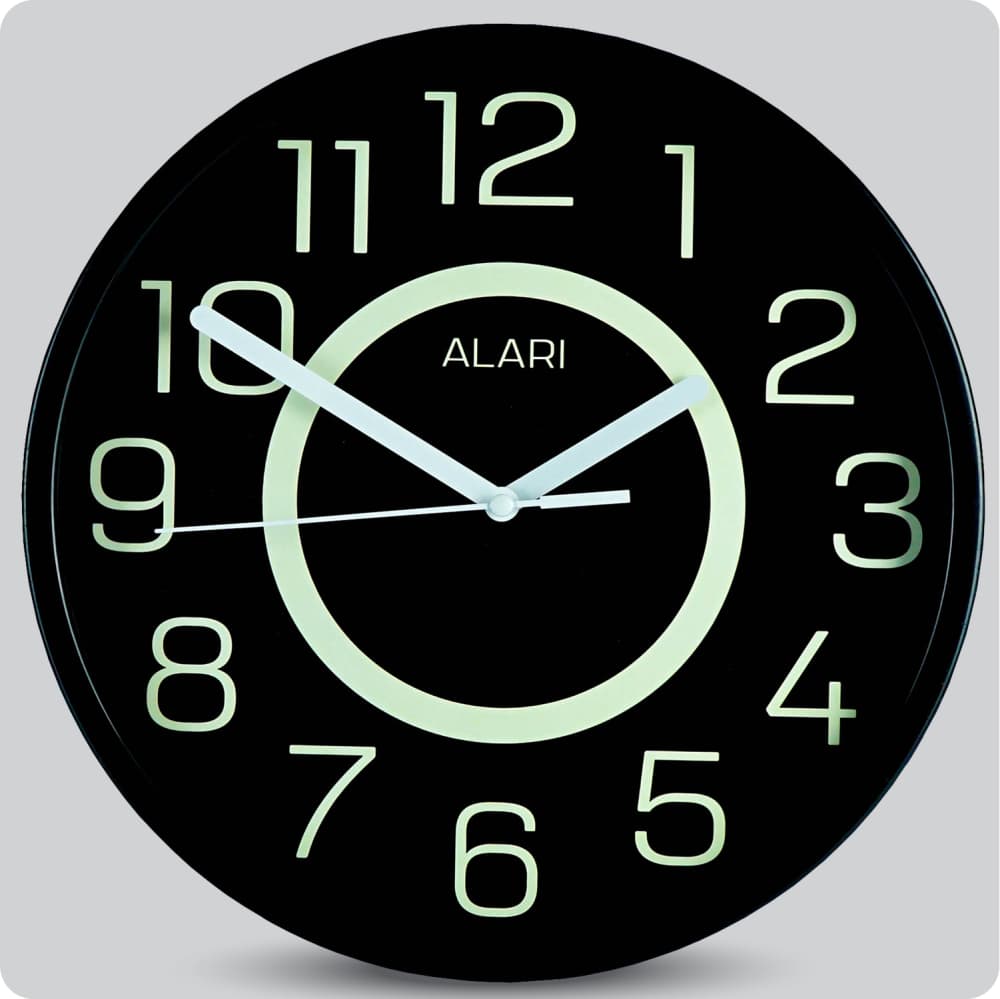 Jam Dinding Analog Polos Minimalis Alari Hitam Kuning 25 Cm JDALARAL1181-168LHITKUN