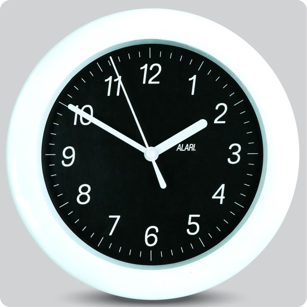 Jam Dinding Analog Polos Minimalis Alari Hitam JDALARAL8001-805HIT