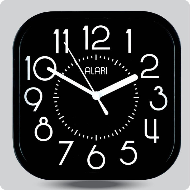 Jam Dinding Analog Polos Minimalis Alari Hitam Putih JDALARAL1221-5454HITPUT