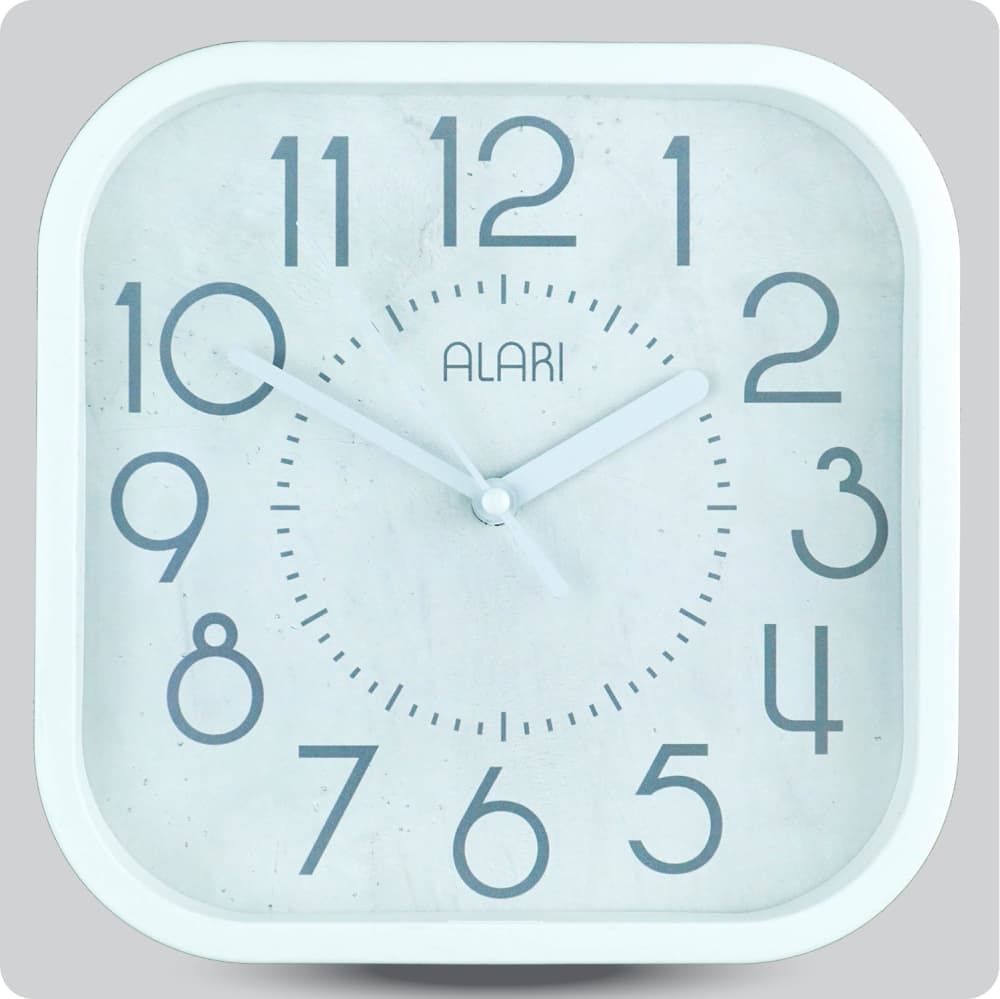 Jam Dinding Analog Polos Minimalis Alari Krem Abu JDALARAL1217-5454ABU