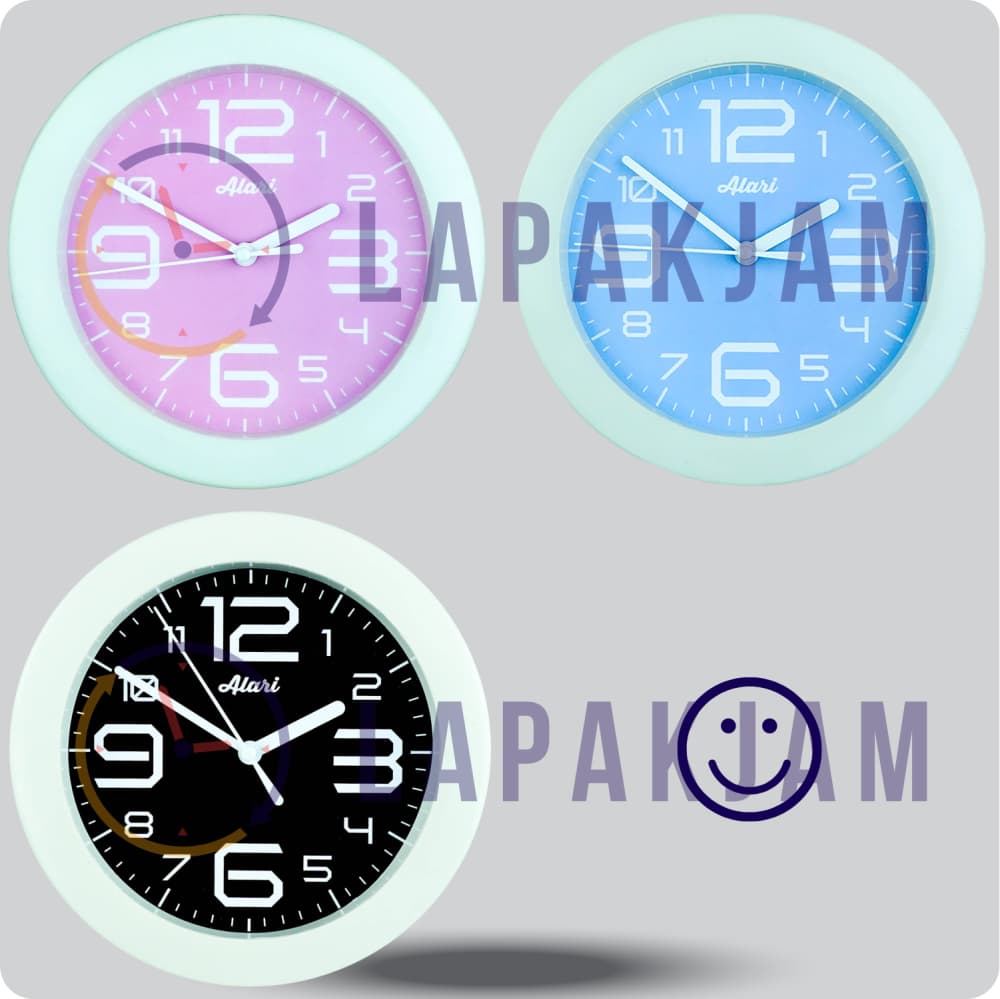Jam Dinding Analog Polos Minimalis Alari Hitam JDALARAL1154-805HIT