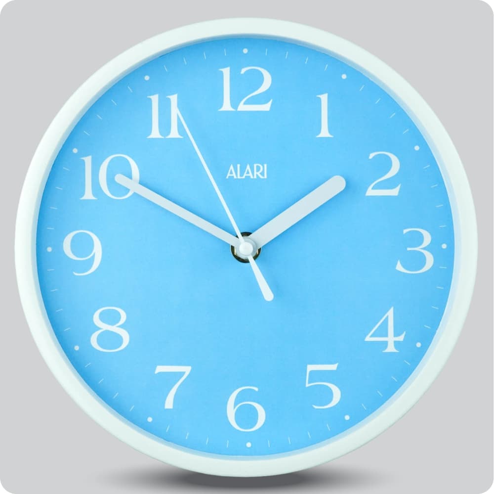 Jam Dinding Analog Polos Minimalis Alari Biru JDALARAL1242-1668BIR