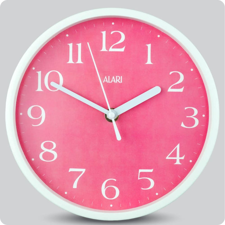 Jam Dinding Analog Polos Minimalis Alari Pink JDALARAL1242-1668PIN