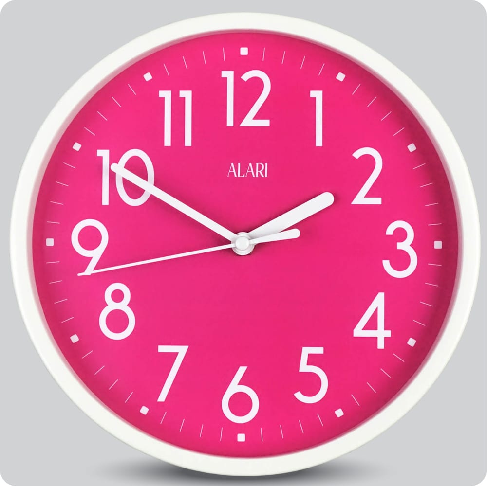 Jam Dinding Analog Polos Minimalis Alari Pink JDALARAL1163-1668PIN