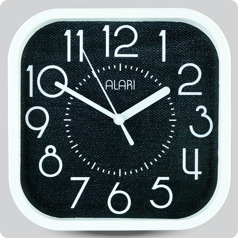 Jam Dinding Analog Polos Minimalis Alari Black JDALARAL1211-5454PBLA