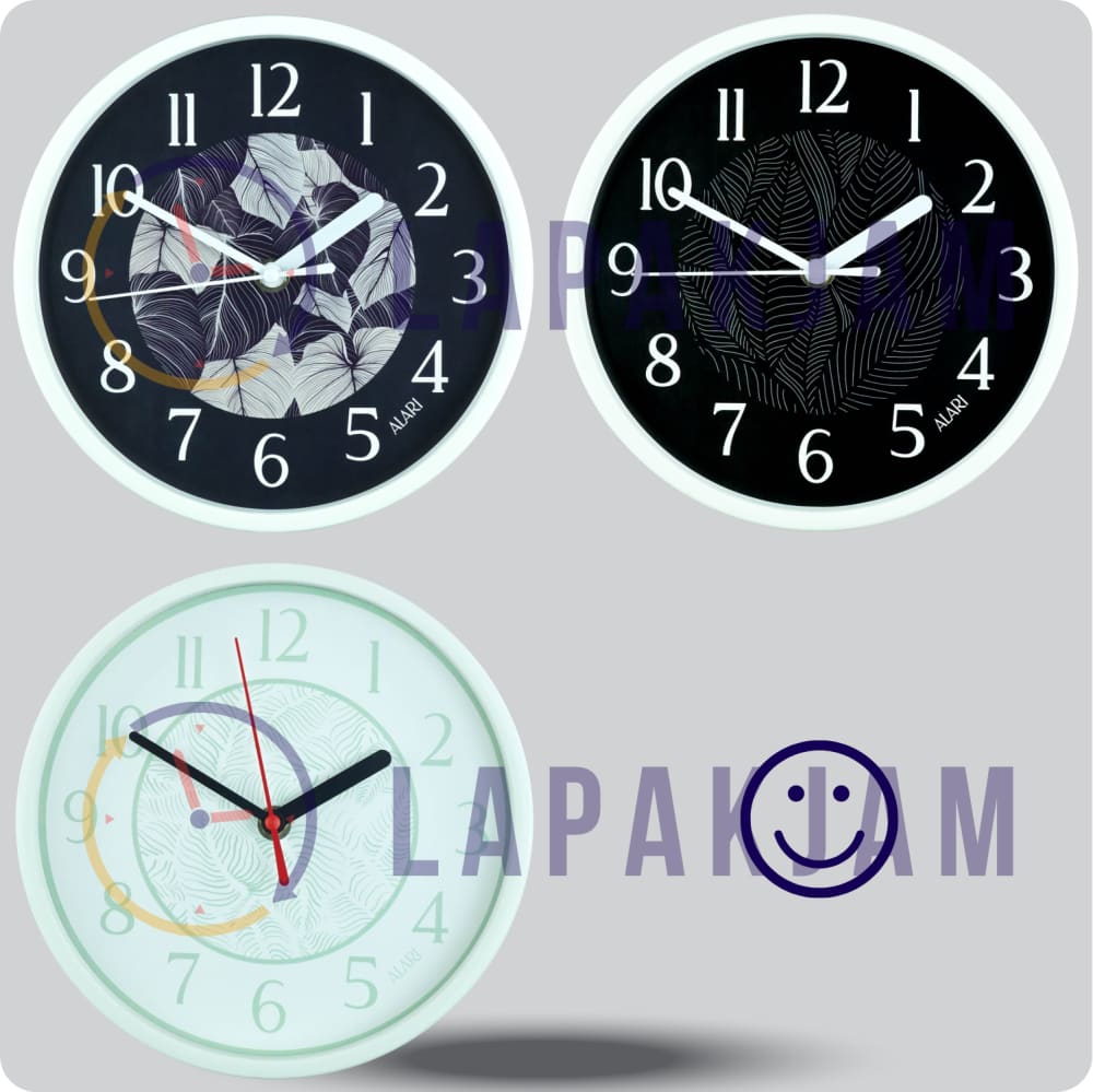 Jam Dinding Analog Motive/Pattern Alari White JDALARAL1248-1668WHI