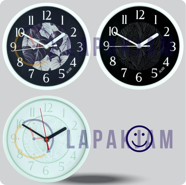 Jam Dinding Analog Motive/Pattern Alari White JDALARAL1248-1668WHI