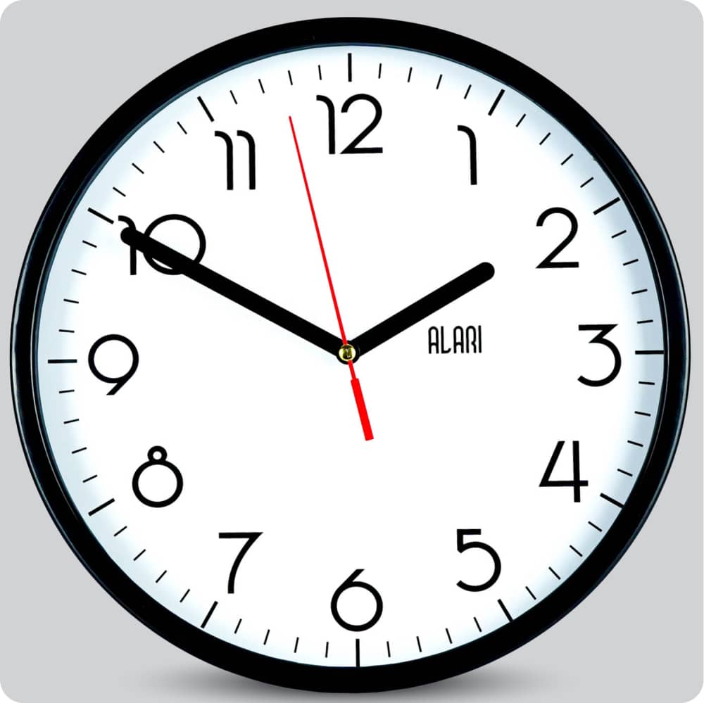 Jam Dinding Analog Polos Minimalis Alari Putih 25 Cm JDALARAL1241-168LPUT