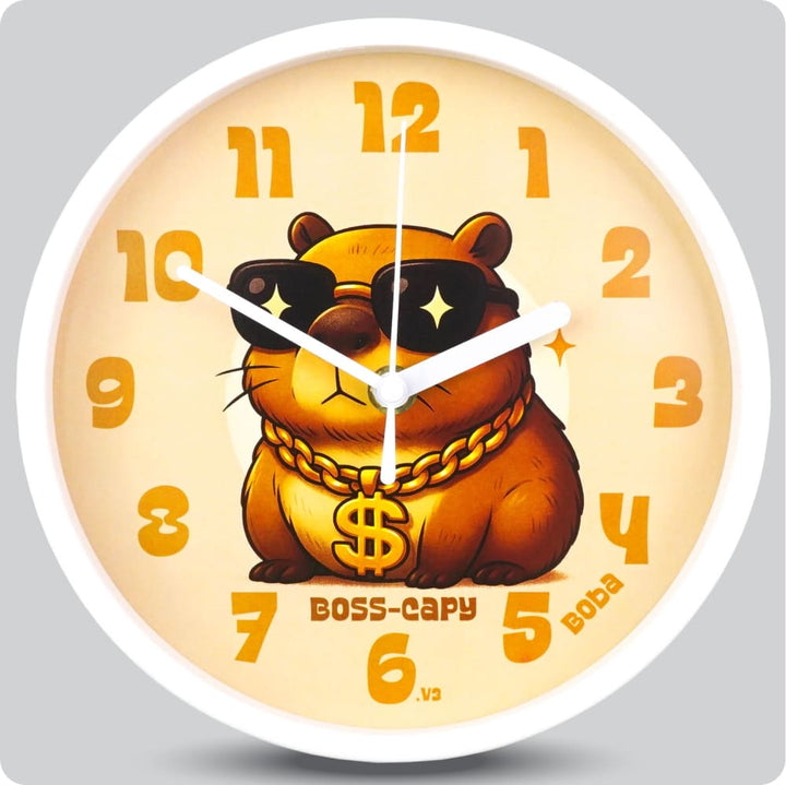 Jam Dinding Analog Karakter Anak Boba Boss Capy V3 JDBOBABB1161-1668BOSV3