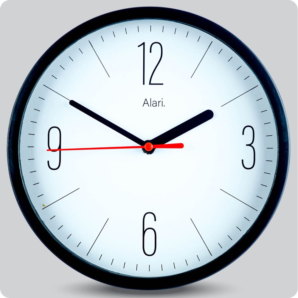 Jam Dinding Analog Polos Minimalis Alari Putih JDALARAL1202-1668PUT