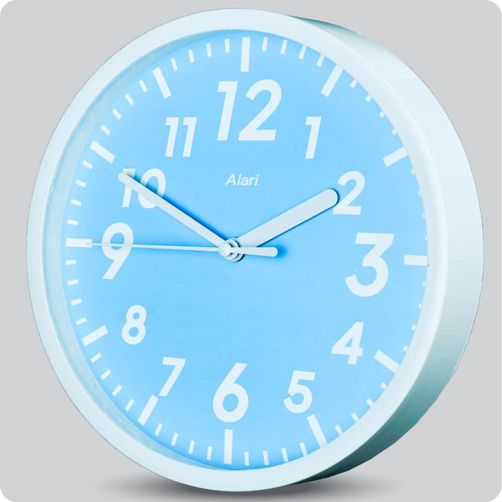 Jam Dinding Analog Polos Minimalis Alari Biru Muda JDALARAL1278-1668BIR