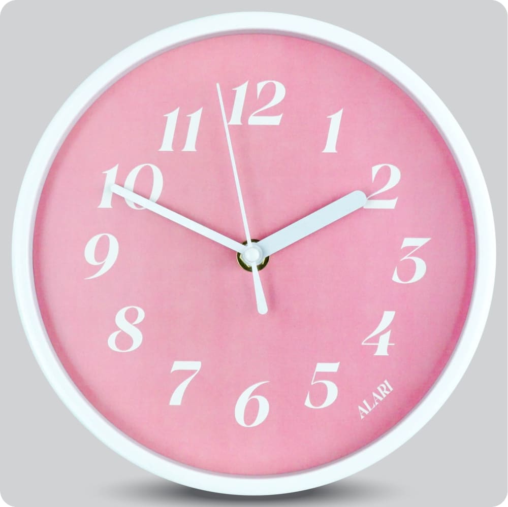 Jam Dinding Analog Polos Minimalis Alari Pink JDALARAL1237-1668PIN