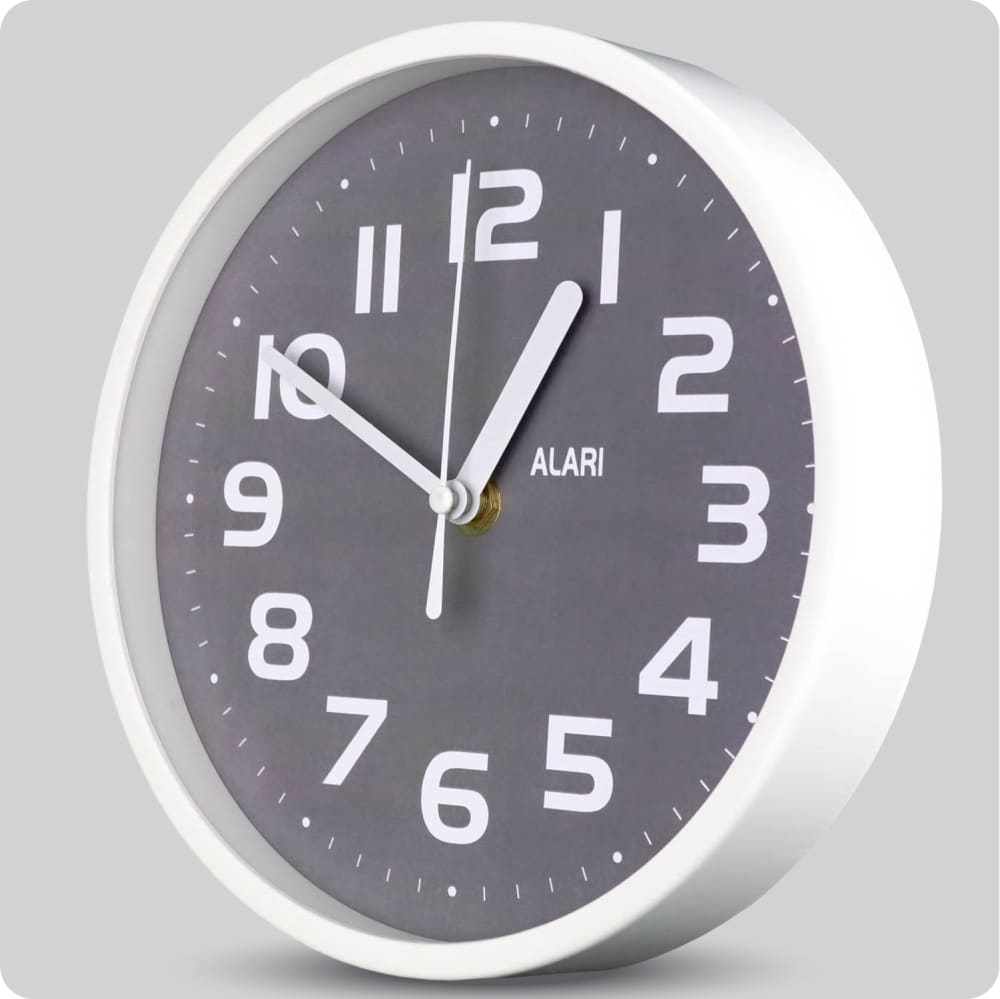 Jam Dinding Analog Polos Minimalis Alari Abu JDALARAL1254-1668ABU