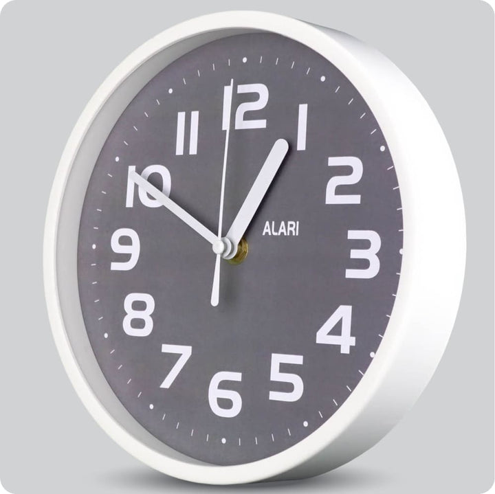 Jam Dinding Analog Polos Minimalis Alari Abu JDALARAL1254-1668ABU