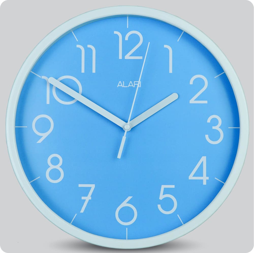Jam Dinding Analog Polos Minimalis Alari Biru Muda 25 Cm JDALARAL1112-168LBIR