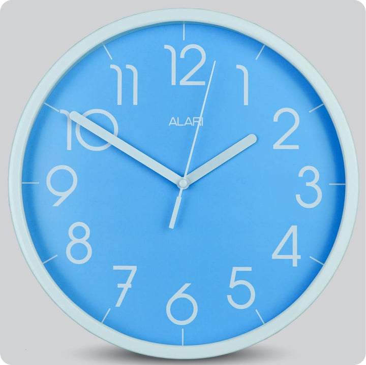 Jam Dinding Analog Polos Minimalis Alari Biru Muda 25 Cm JDALARAL1112-168LBIR