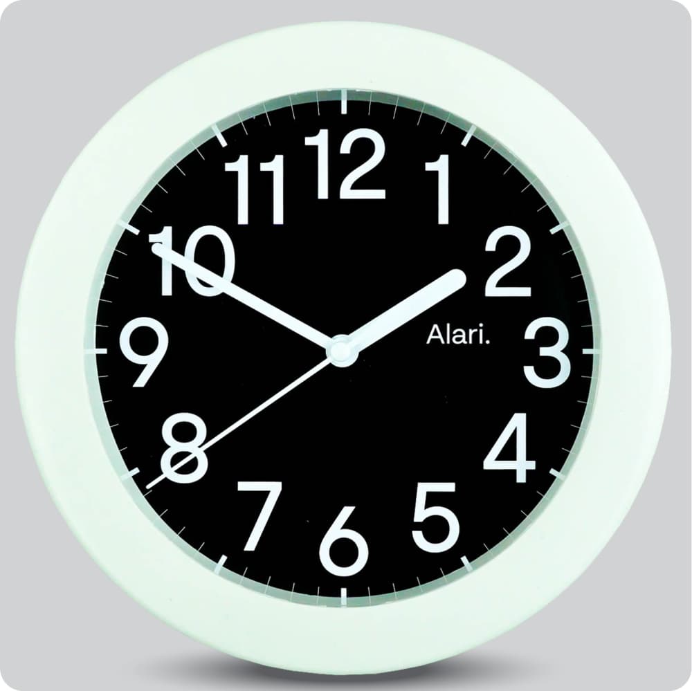 Jam Dinding Analog Polos Minimalis Alari Hitam JDALARAL1113-805HIT