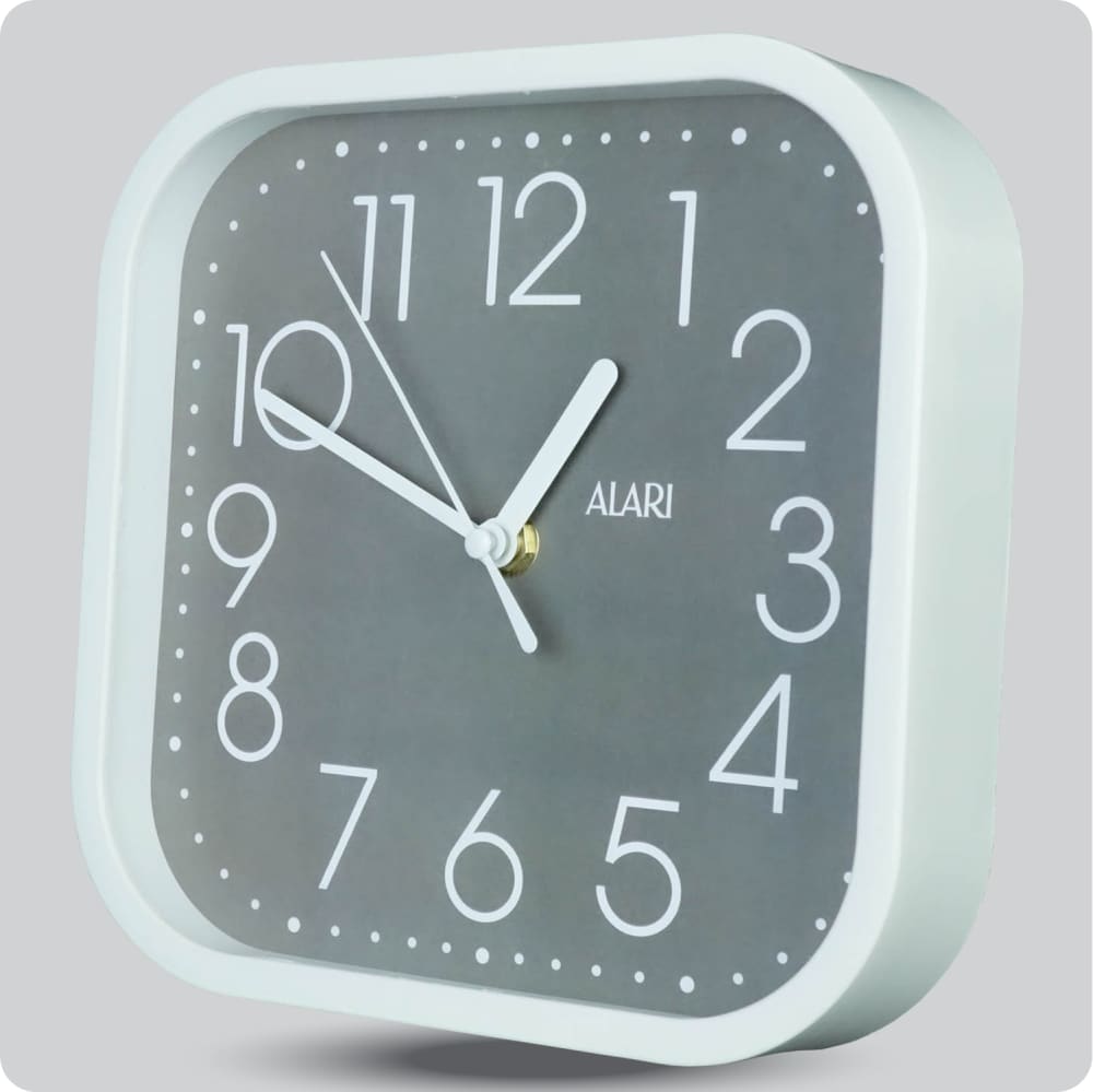 Jam Dinding Analog Polos Minimalis Alari Abu JDALARAL1244-5454ABU