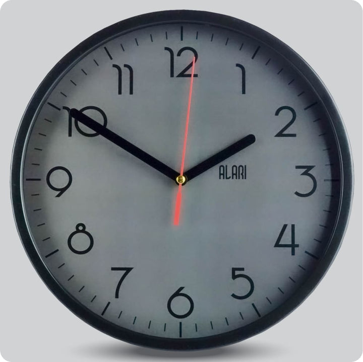 Jam Dinding Analog Polos Minimalis Alari Abu 25 Cm JDALARAL1241-168LABU