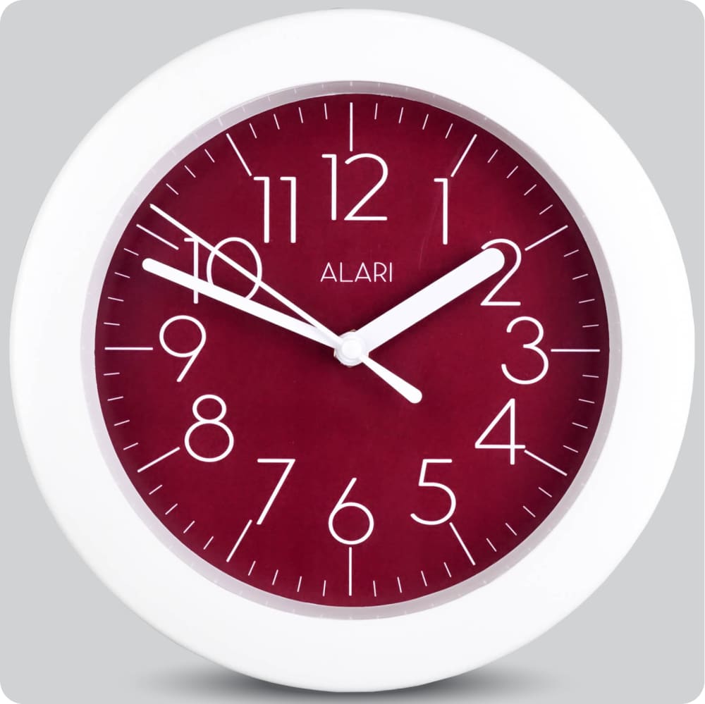 Jam Dinding Analog Polos Minimalis Alari Merah JDALARAL1189-805MER