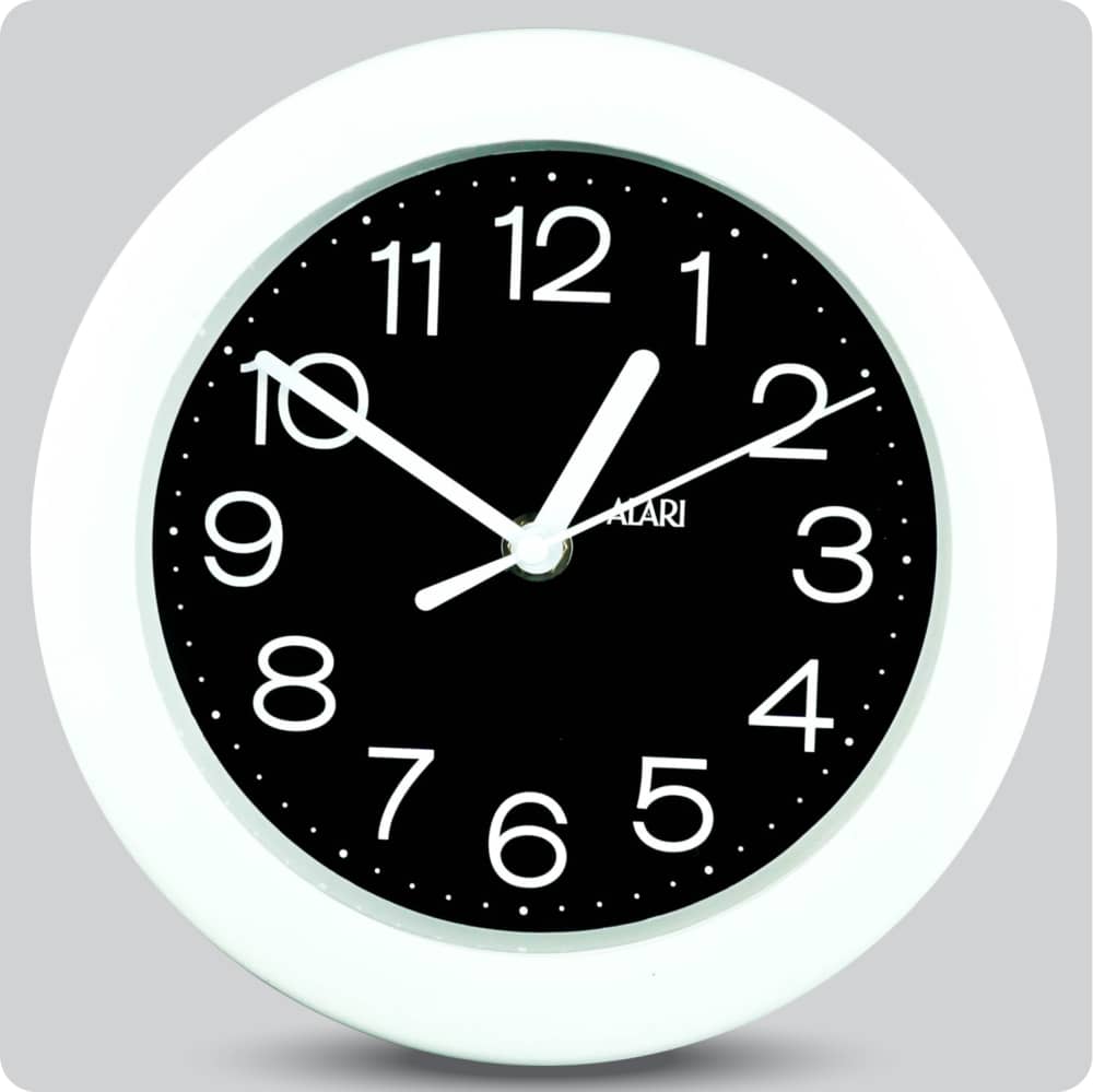 Jam Dinding Analog Polos Minimalis Alari Hitam JDALARAL1247-805HIT