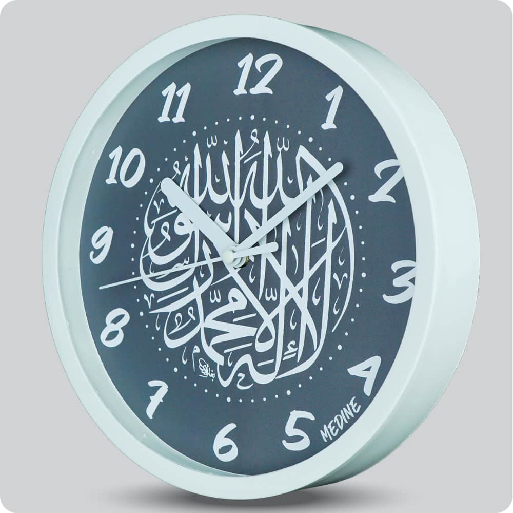 Jam Dinding Analog Kaligrafi Medine Abu-Abu JDMEDIMD1123KMABU