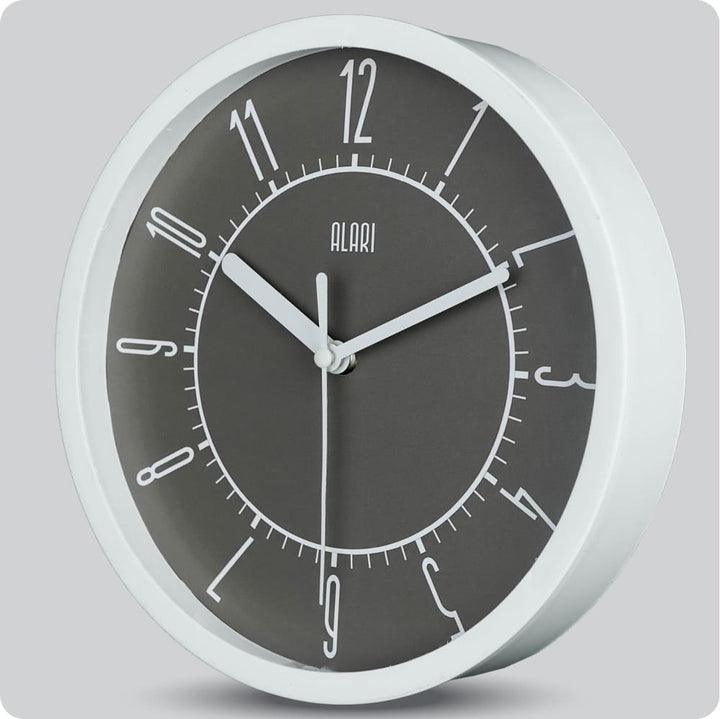 Jam Dinding Analog Polos Minimalis Alari Grey JDALARAL1177GRY