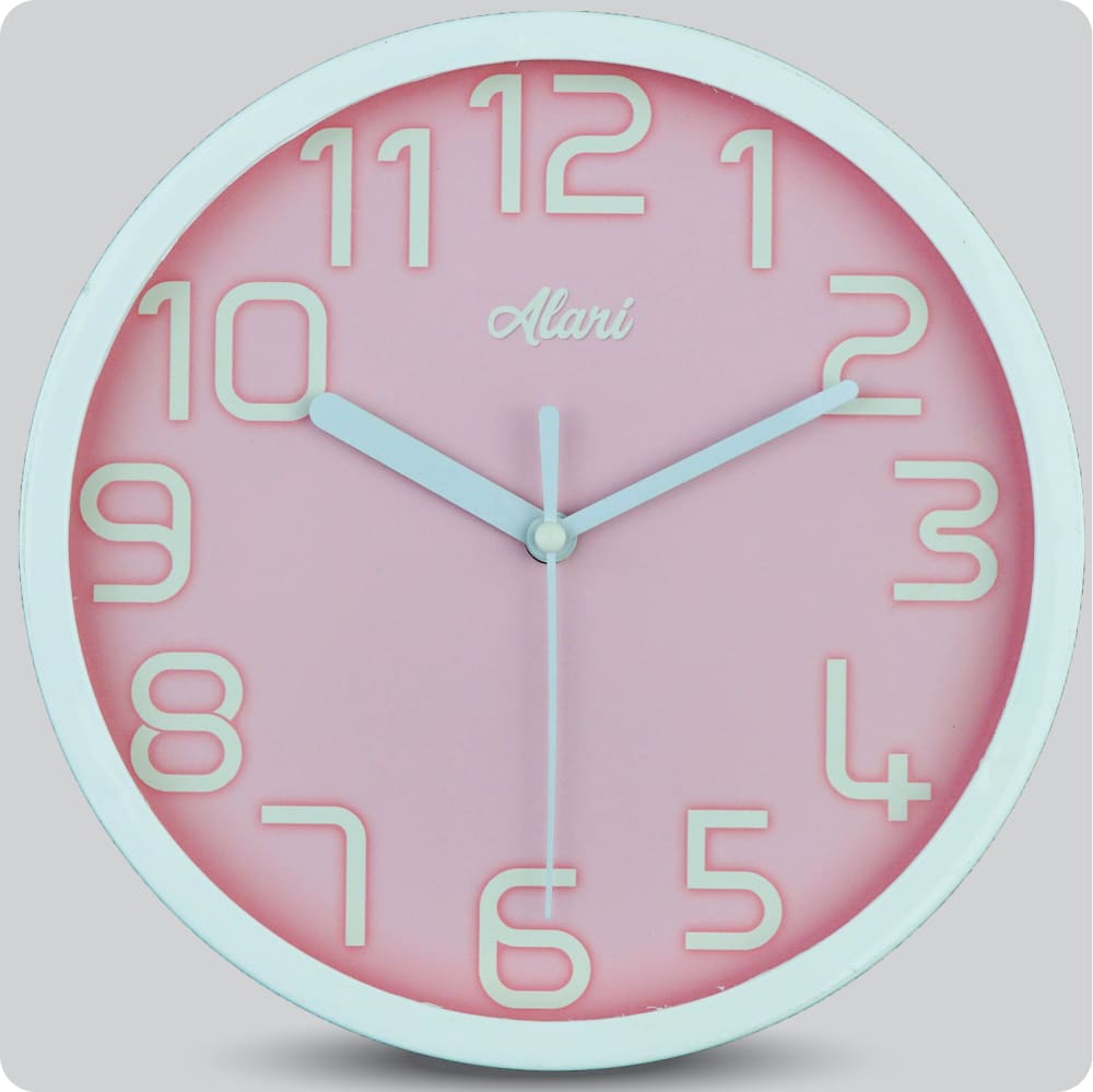 Jam Dinding Analog Polos Minimalis Alari Pink JDALARAL1168PIN