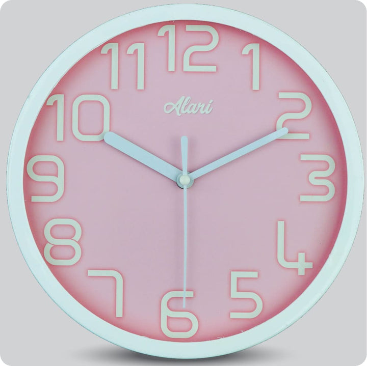 Jam Dinding Analog Polos Minimalis Alari Pink JDALARAL1168PIN