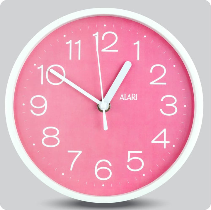 Jam Dinding Analog Polos Minimalis Alari Pink JDALARAL1247-1668PIN